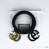 Gucci GG Silver Buckle Black Belt - Photo 2
