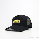 Amiri Yellow Logo Embroidered Black Cap - Photo 1