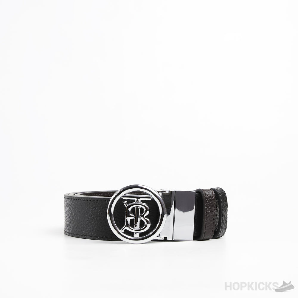 Burberry Silver Black Belt