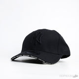 NY Black Logo White Strip Black Cap - Photo 1