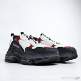 Bale*ciaga Faded Triple S Clear Sole Black White And Red - Photo 7
