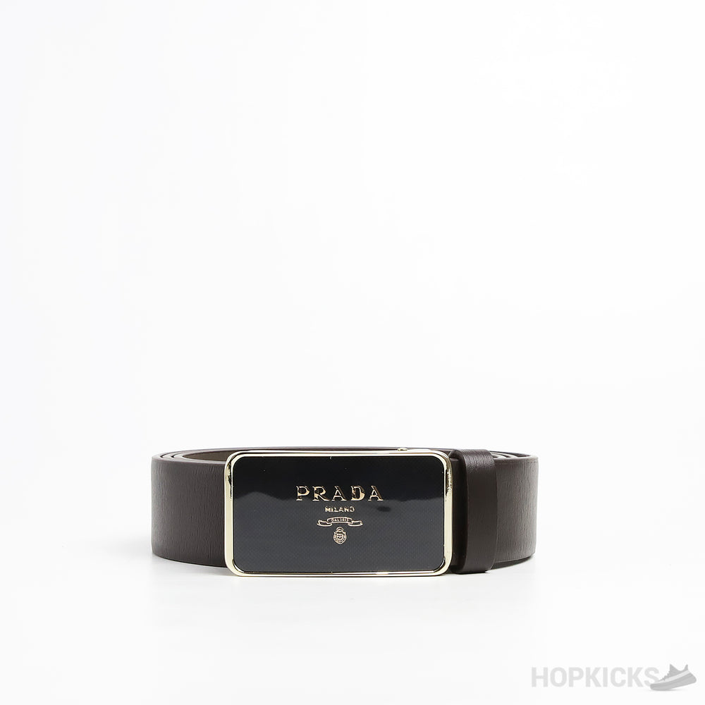 Prada Gold Brown Belt