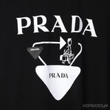 PRADA Black White Logo T-Shirt - Photo 4