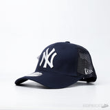 NY Baseball Trucker White Logo Black Cap - Photo 1