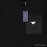 Pr*da Logo Chest Pocket T-shirt Black - Photo 3