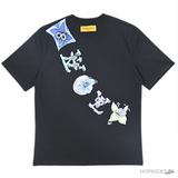 LV Curved Colored Logo Black T-Shirt (Imported Premium Finish) - Photo 2