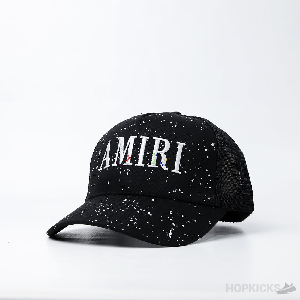 Amiri Paint Splatter Baseball Black Cap