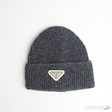 Prada Triangle logo Grey Beanie - Photo 1