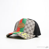 Gucci Not Fake Print GG Logo Beige And Black Cap - Photo 1