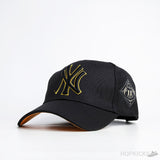NY New Era Black Yellow Logo Black Cap - Photo 1