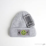 Stone Island Badge Woolen Beanie Grey - Photo 1