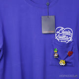 L*V Made Front Pocket Badges Blue T-Shirt - Photo 3