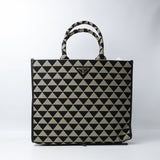 Prada Logo Plaque Monogram Tote Bag (Dot Perfect) - Photo 1