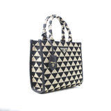 Prada Large Prada Symbole Embroidered Fabric Handbag (Dot Perfect) - Photo 1