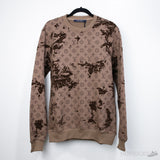 LV Logo Brown Camo Sweatshirt - Photo 1