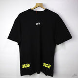 Off-White Warning Arrow Black T-Shirt - Photo 1