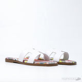 Hermes Oran Flat Sandal White Silk Print Lining (Premium Plus Batch) - Photo 7