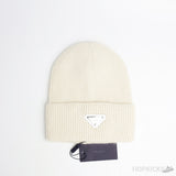 Prada Triangle logo Beige Beanie - Photo 1