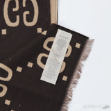 GG Wool Scarf in Black and Beige - Photo 7