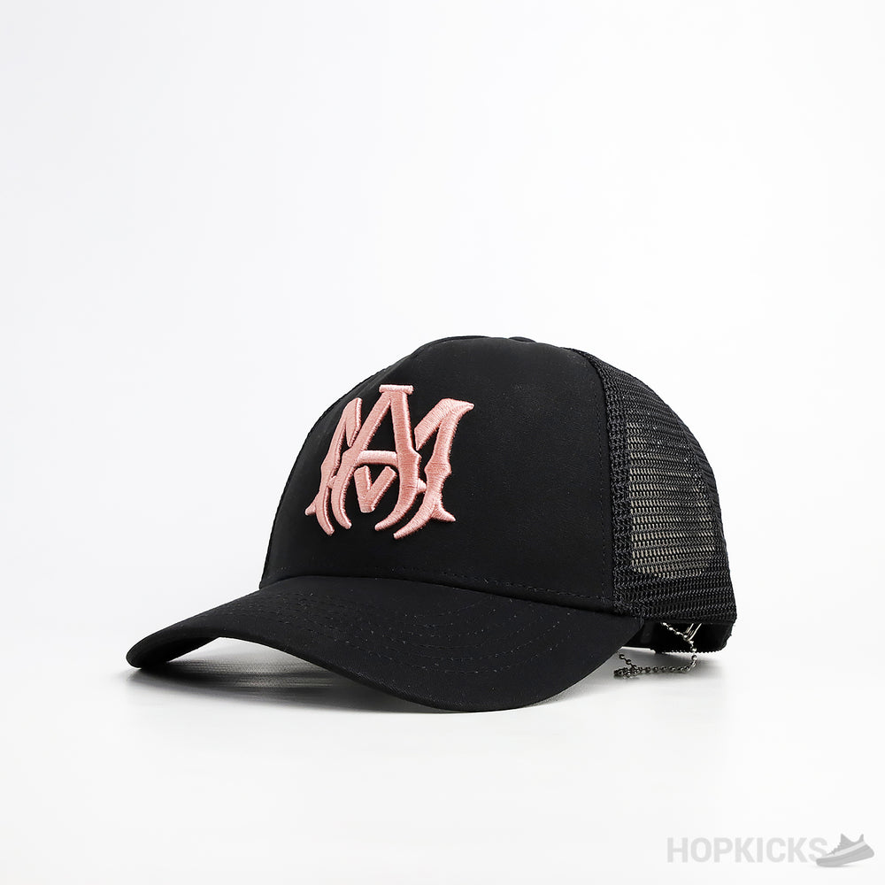 Amiri MA Pink Logo Black Cap