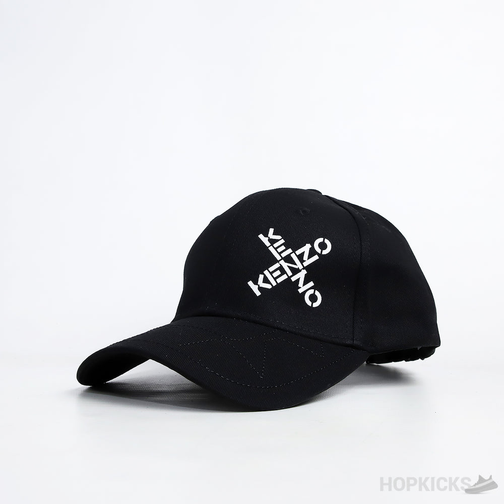 Kenzo Cross Print Logo Black Cap