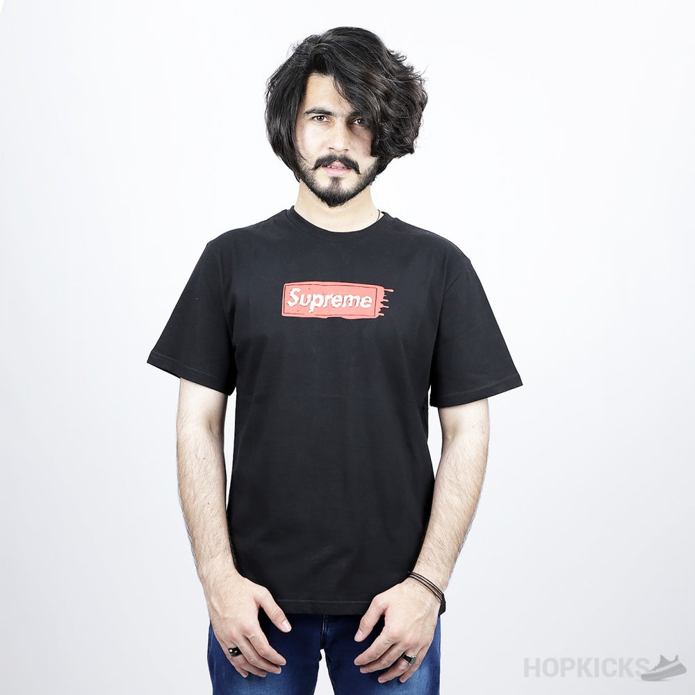 Supreme Classic Logo Black T-Shirt (Economy Batch)
