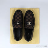 LV Moccasin Plain Leather Platinum Black Loafers (Dot Perfect) - Photo 11