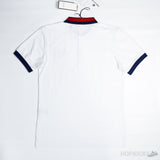 Gucci Web Collar White Polo Shirt - Photo 2