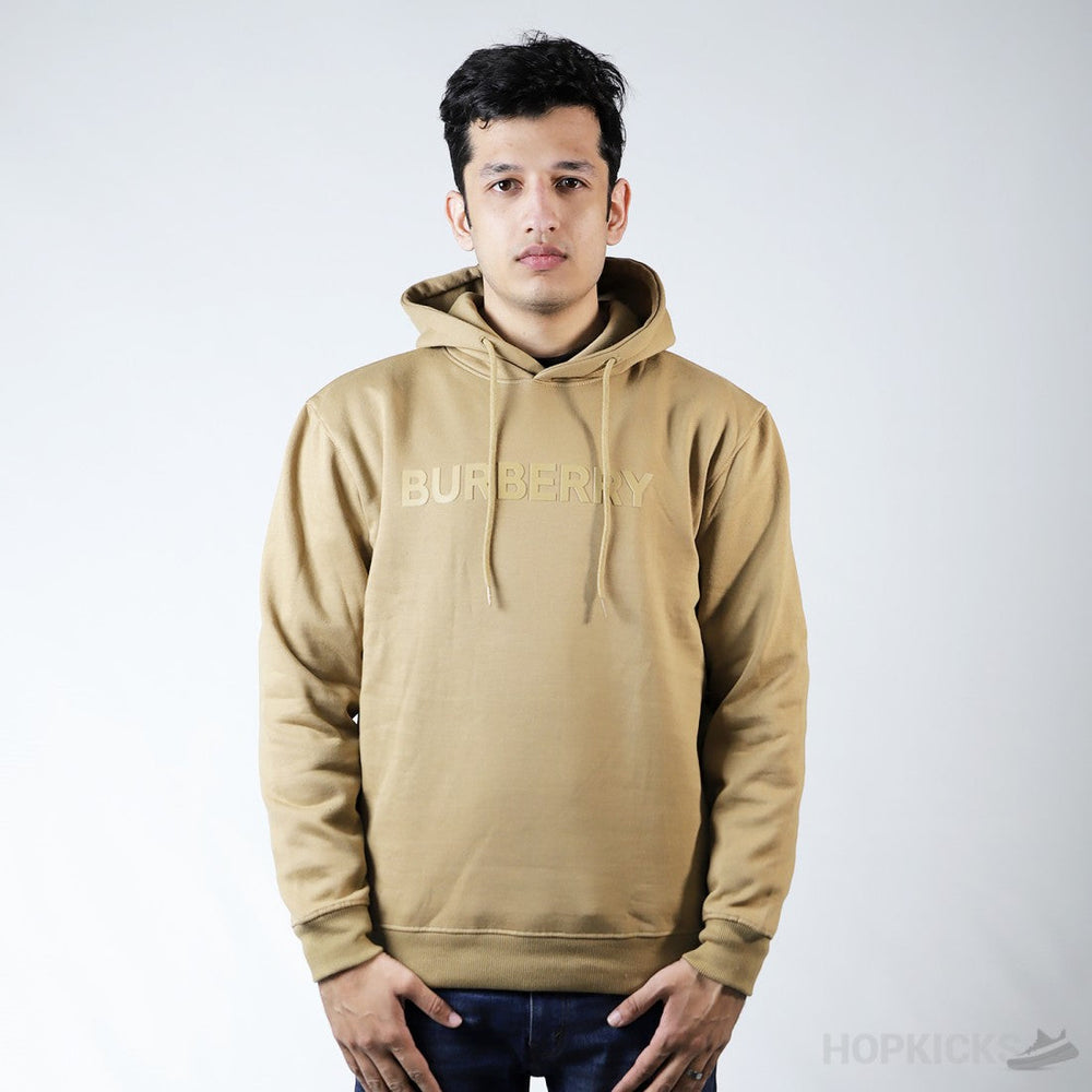Burberry Camel Logo Print Cotton Hoodie (Dot Perfect)