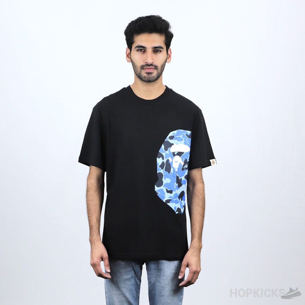 Bape Blue Camo Print Black T-Shirt (Economy Batch)