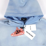 Balenciaga Back Hoodie Medium Fit in Blue - Photo 3