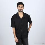Off-White Textured Black Safari Shirt (Economy Batch) - Photo 6
