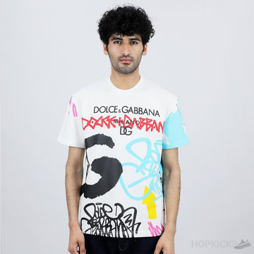 D&GG Spray-Paint Graffiti Print T-Shirt