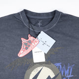Travis Scott Cactus Jack For Fragment Create T-shirt Washed Black - Photo 3
