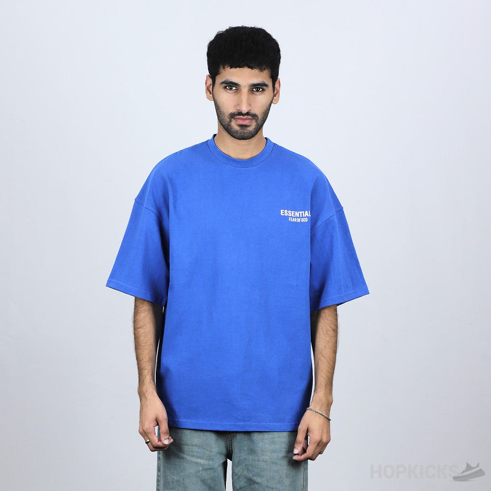Essential Fear Of God Printed Blue T-Shirt (Economy Batch)