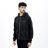AMI Paris Chest Embroidered-Logo Hoodie - Photo 4