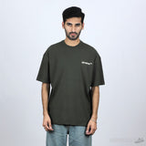 Off-White Olive Cotton Crew Neck T-Shirt (Economy Batch) - Photo 2