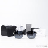 Prada Square Structure Top Bar Sunglasses Silver Frame - Photo 3