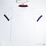 Gucci Web Collar White Polo Shirt - Photo 5