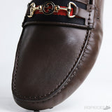 Gucci Brown Horse bit Web Driving Loafer - Photo 11