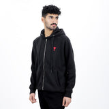 AMI Paris Chest Embroidered-Logo Hoodie - Photo 7