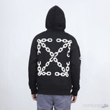 Off-White Chain Link Arrows Motif Drop Shoulder Hoodie - Photo 1