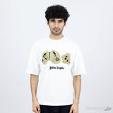 Palm Angels Broken Bear Green White T-Shirt - Photo 1
