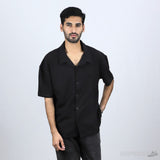 Off-White Textured Black Safari Shirt (Economy Batch) - Photo 3