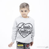 Louis Vuitton x Nigo Printed Heart Sweatshirt Light Grey - Photo 2