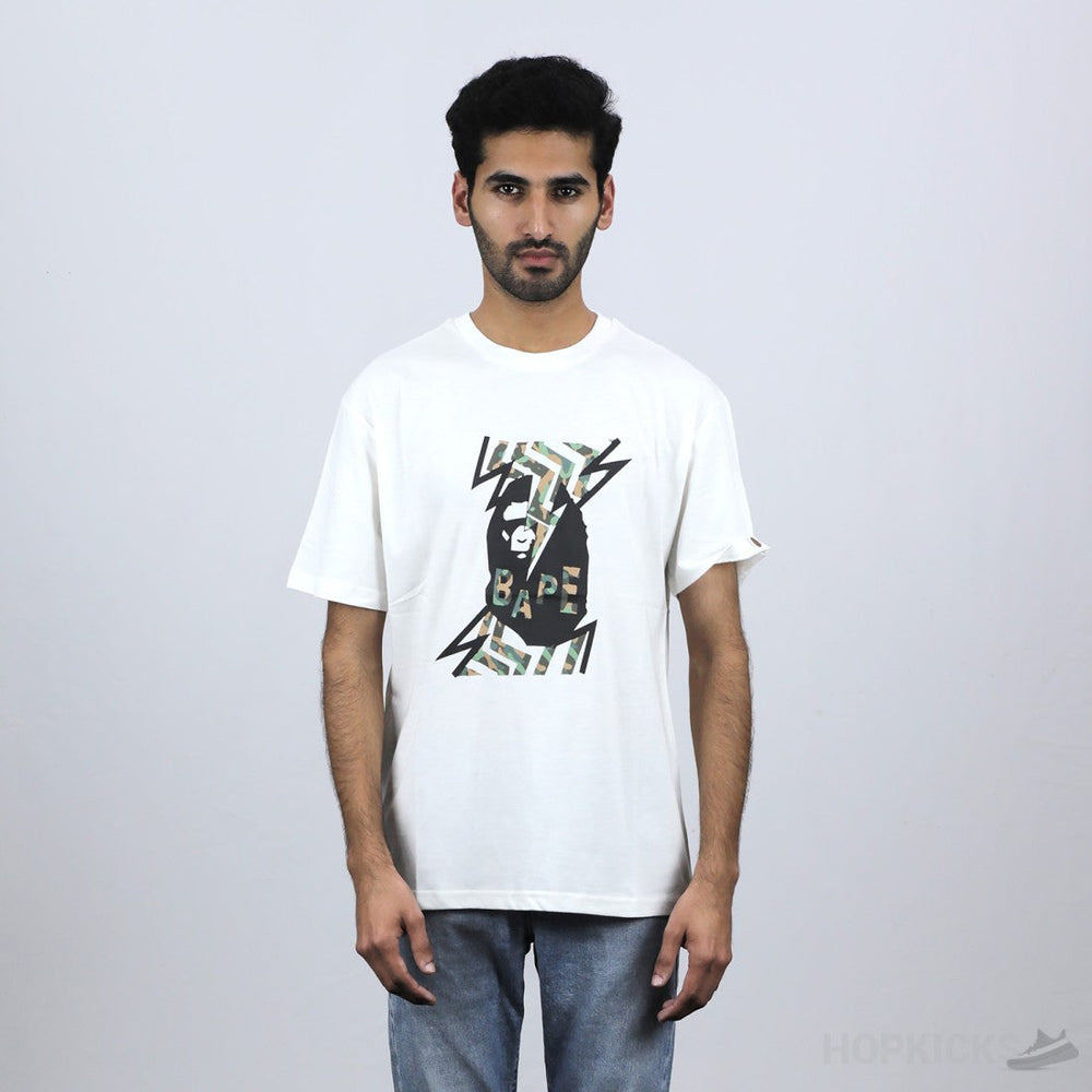 Bape Fighting Camo Ape White T-Shirt (Economy Batch)