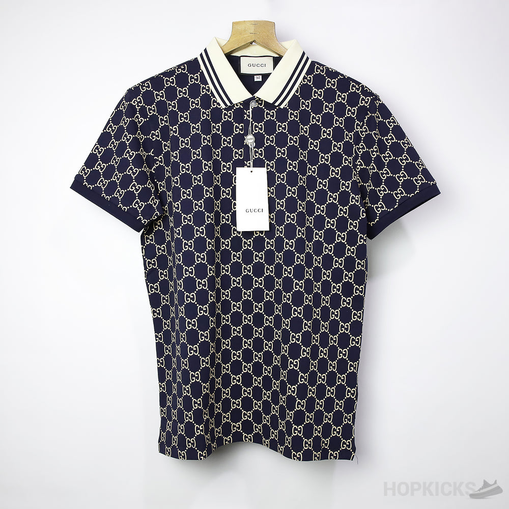 GG Stretch Cotton Polo Shirt Navy