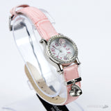 Alessandra Olla Crystal Bezel Heart Charm Pink Leather Watch - Photo 2