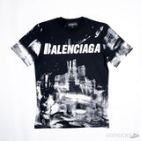 Balenciaga Logo Brushstrokes Black T-Shirt - Photo 1