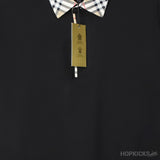 B*rberry Vintage Check Cotton Black Polo Shirt - Photo 3